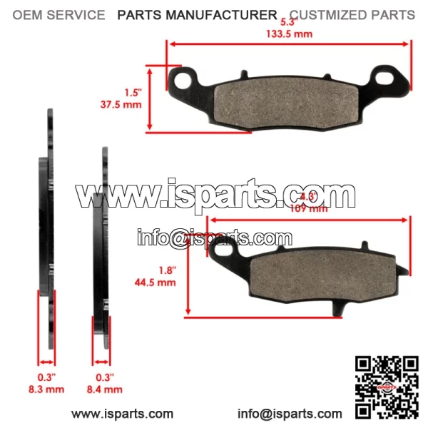 Front Brake Pads For Suzuki SFV650 SFV 650 Gladius 2009-2015 / 59101-33880 - Image 2