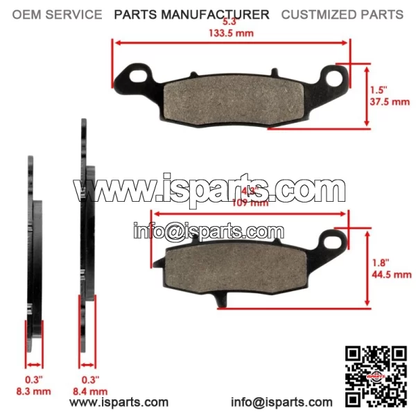 Front Brake Pads for Suzuki RV200 RV 200 Van Van 200 2018-2019 / 59102-33840 - Image 2