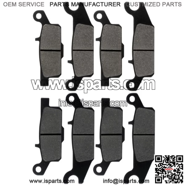 Front and Rear Brake Pads for Yamaha Grizzly 700 YFM700F 2007-2020 (For: Yamaha)