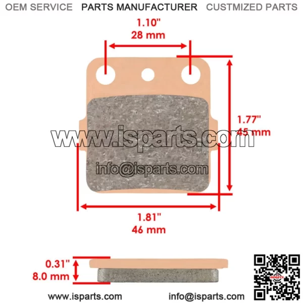 Front Brake Pads for Honda TRX420 TRX 420 Rancher 2007-2019 / 06435-HP7-A01 (For: Honda) - Image 2