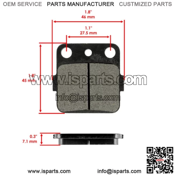 Front Brake Pads for Honda TRX250EX Sportrax 250 Ex 2001 02 03 04 05 06 07 2008 (For: Honda) - Image 2