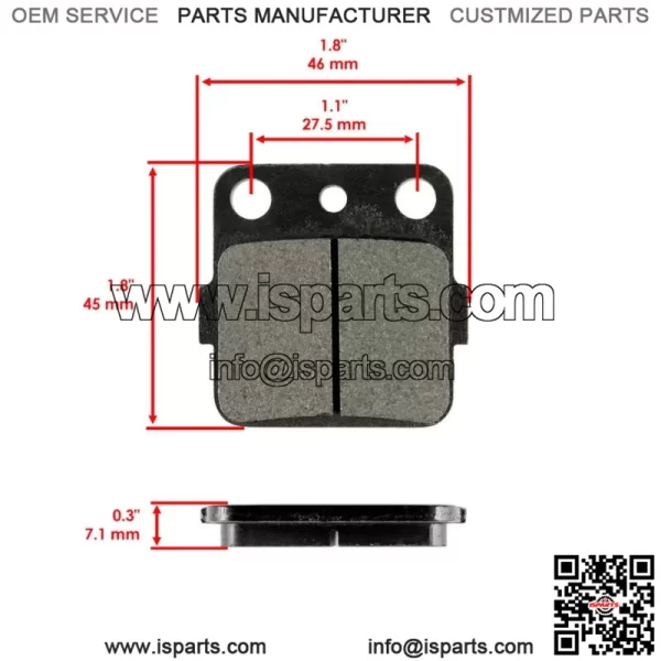 Front & Rear Brake Pads for Honda TRX300EX Fourtrax 300Ex 1993-2008 - Image 3