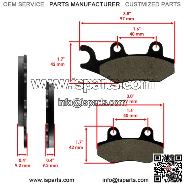 Brake Pads for Yamaha Phazer Mtx Rtx Xtx PZ50 2008-2017 Snowmobile (For: Yamaha) - Image 2