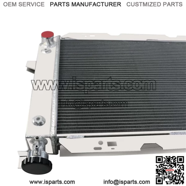 3-Row Aluminum Radiator designed for 1985, 1986-1997 Ford F150, F250, and F350 with 5.0L, 5.8L, and 7.5L V8 engines. - Image 3