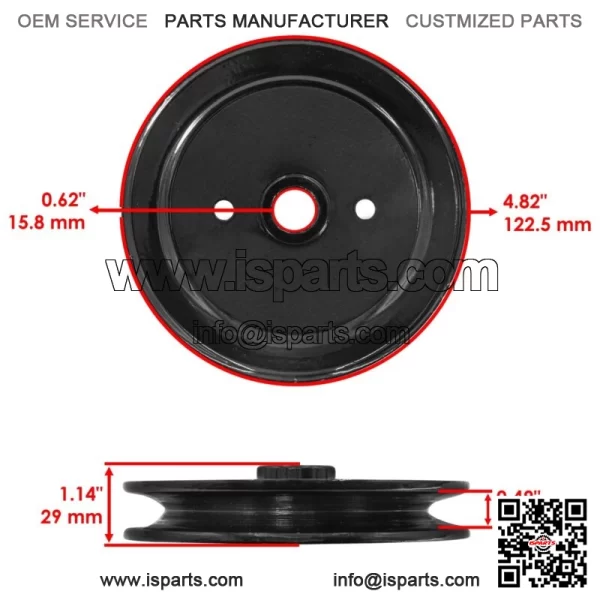 Deck Spindle & Pulley for Toro 05-36MR03 05-36MR04 36" / 05-37SC01 05-37SC02 37" - Image 3