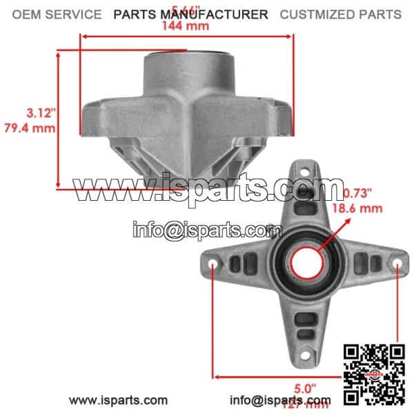 42" Deck Spindle & Pulley for Cub Cadet LT1018 13AB11CG710 13AX11CG710 618-3129 - Image 2