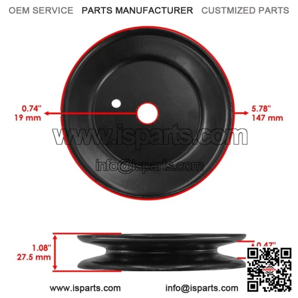 42" Deck Spindle & Pulley for Cub Cadet LT1018 13AB11CG710 13AX11CG710 618-3129 - Image 3