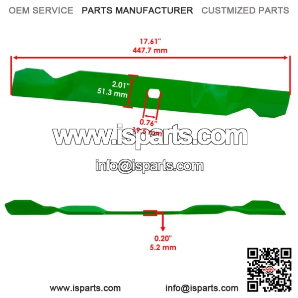 1765092 1769048 1910917 33" Deck Spindle & Notched Air-Lift Blades for Troy-Bilt - Image 3