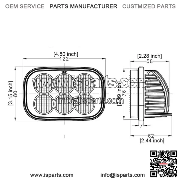 30W LED Work Light For Case Skid Steer Loader(s) 84306268, 84306271, 84306337 - Image 2