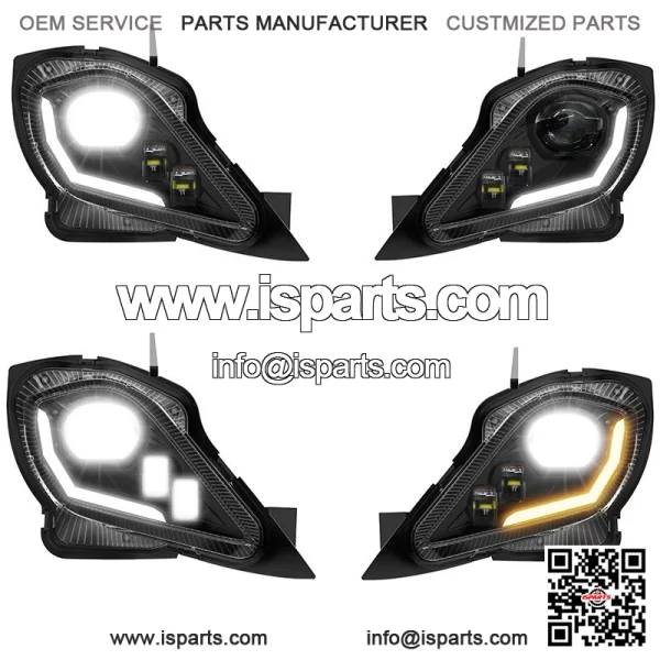 For YAMAHA YFZ 450 RAPTOR 250 350 700R LED Headlights Set Head Lamps Turn Signal - Image 4