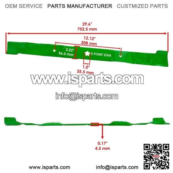 532419274 777419274 30" Deck Blade 29.6" For Husqvarna CT126 CTH126 RZ3016 3019 - Image 2