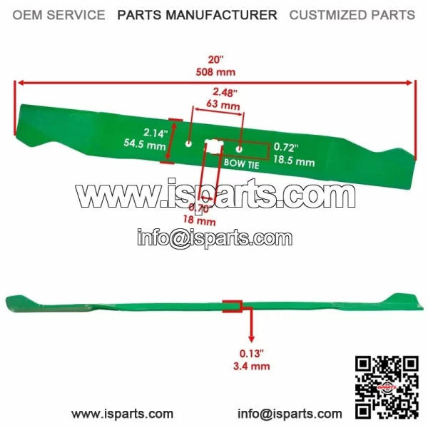 490-100-M115 742-0640 942-064 6439 336-665 High Lift Blade for MTD 20 in - Image 2