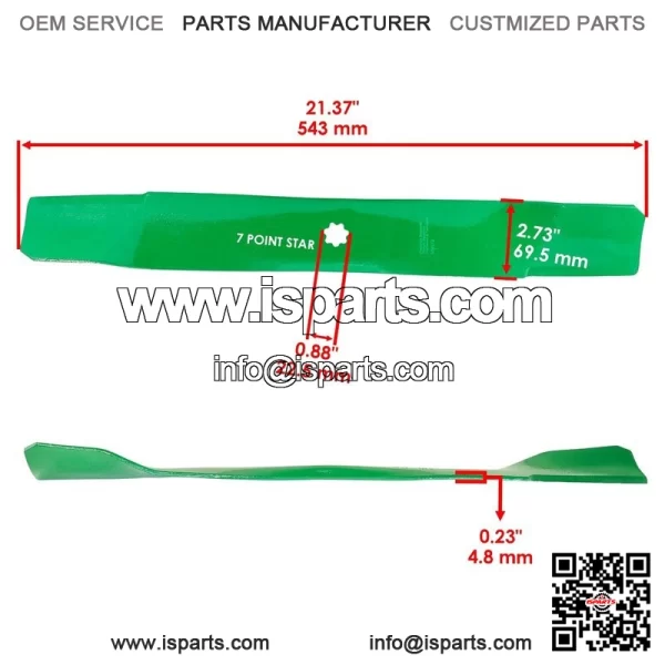 AM141034  AM141037 M154062 AM137329 42" Deck Blade for John Deere High Lift - Image 2