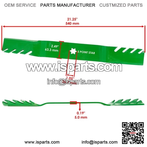 112-0315 1120315 42" Deck Blades w/ Nuts for Toro LX420 LX423 LX425 LX426 LX427 - Image 2