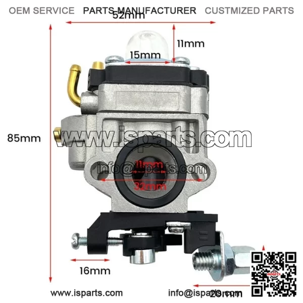 Universal 11mm Carburettor Carb for 22cc 26cc 33cc 34cc 36cc Strimmer Trimmer - Image 2
