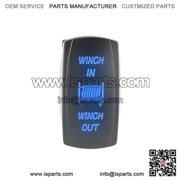 Blue Backlif Winch Control Rocker Switch Fit Can-am Polaris Honda Kawasaki UTV