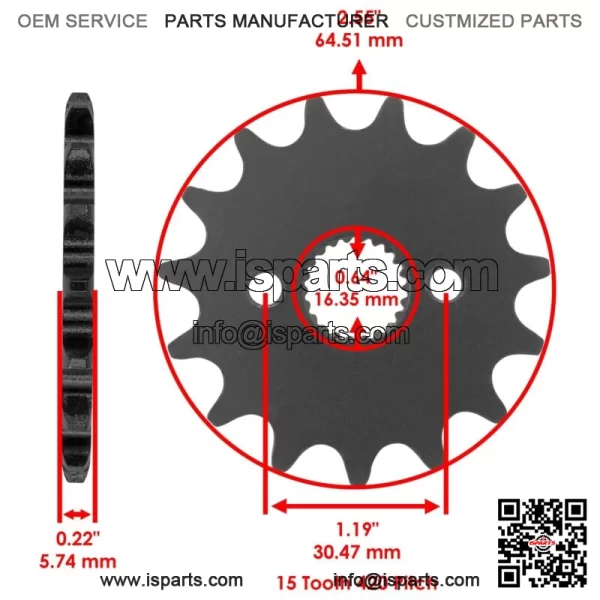 Front Rear Drive Chain Sprocket for Honda CRF70F 2004-2012 41201-GCF-670 - Image 2