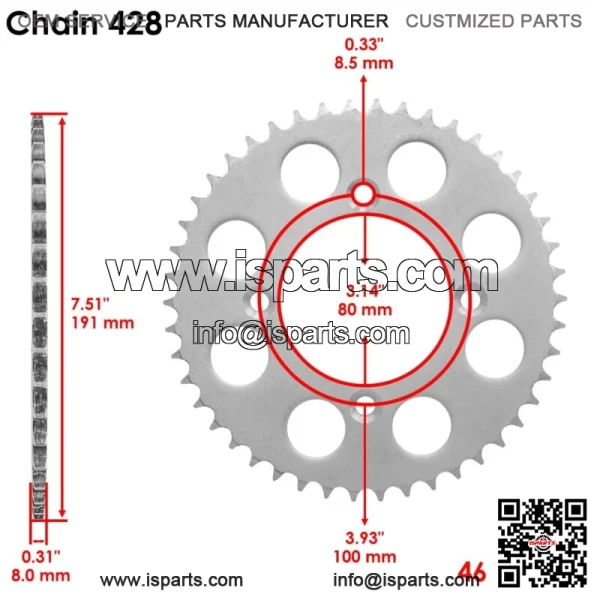 Front Rear Drive Chain Sprocket for Husaberg FC400 1999 /  FC501 1999 - Image 3
