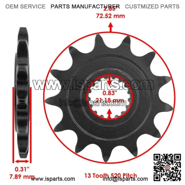 Front Rear Drive Chain Sprocket for Honda CRF250RX 2019-2021 41202-MKE-A00 - Image 2