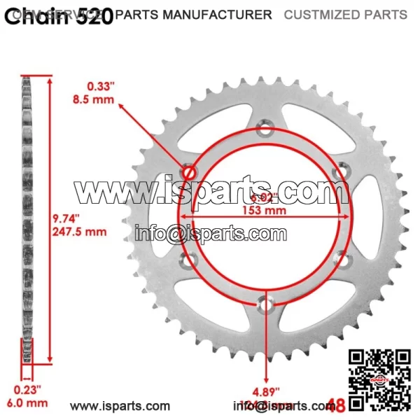 Front Rear Drive Chain Sprocket for Honda CRF250RX 2019-2021 41202-MKE-A00 - Image 3