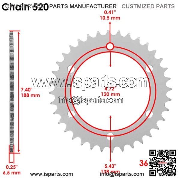 Drive Chain Sprockets For Honda CBR300R 2015-2020 41201-K33-D00 23801-KYJ-940 - Image 2