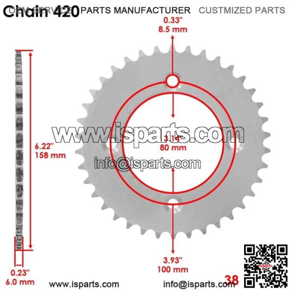 Front Rear Drive Chain Sprocket for Husaberg FS600E 1999 / FX600E 1999 - Image 3