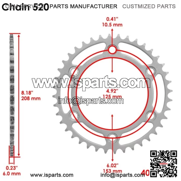 Front Rear Drive Chain Sprocket for Honda CRF250L 2013-2020  23801-KYJ-940 - Image 3