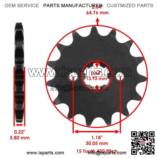 Front Rear Drive Chain Sprocket for Honda Grom 125 2014-2020 23801-K26-900 - Image 3