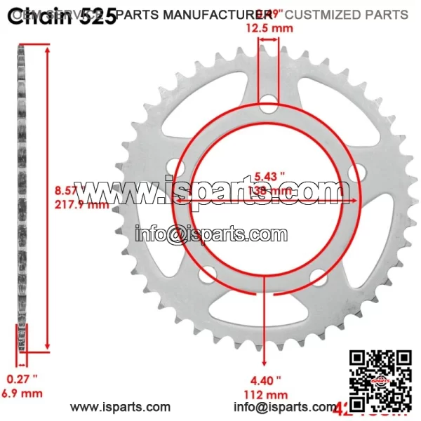 Front Rear Drive Chain Sprocket for Honda CB650R ABS 2019-2021 23801-MJE-D00 - Image 3