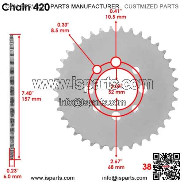 Drive Chain Sprockets For Kawasaki KLX110 2010-2024 42041-0082 13144-1043 - Image 2