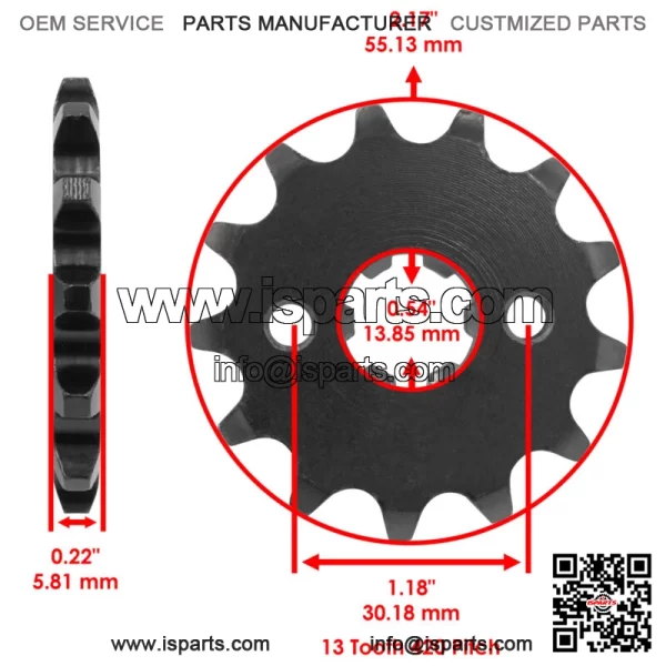 Drive Chain Sprockets For Kawasaki KLX110 2010-2024 42041-0082 13144-1043 - Image 3