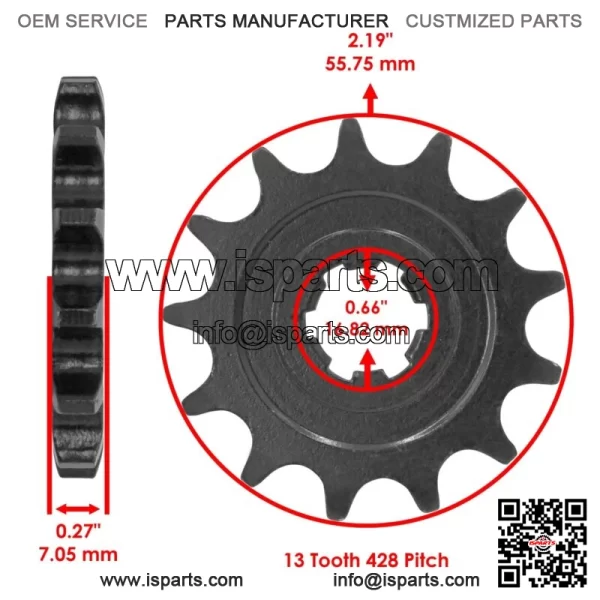 Drive Chain Sprockets For Kawasaki KLX140L 2008-2009 2011-2023 42041-005 - Image 2