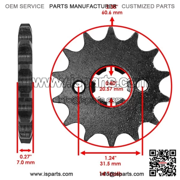Front Drive Chain Sprocket For Polaris Outlaw 90 2007-2016 / Outlaw 110 2016-25 - Image 2