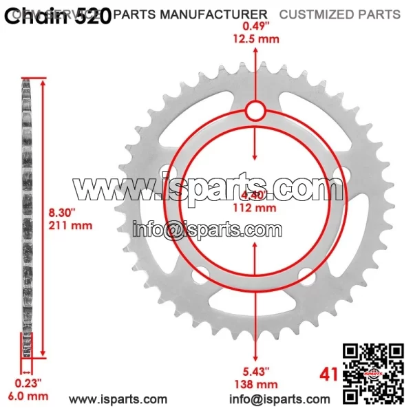 Rear Wheel Chain Sprocket For Honda CB500 13-21 / CBR500R 13-2021 / NC750X 21-22 - Image 2