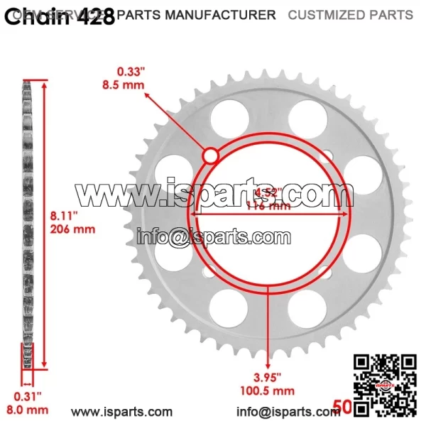 Rear Wheel Chain Sprocket For Kawasaki KX80 1998-1999 KX85 2001-24 KLX 140 08-24 - Image 2