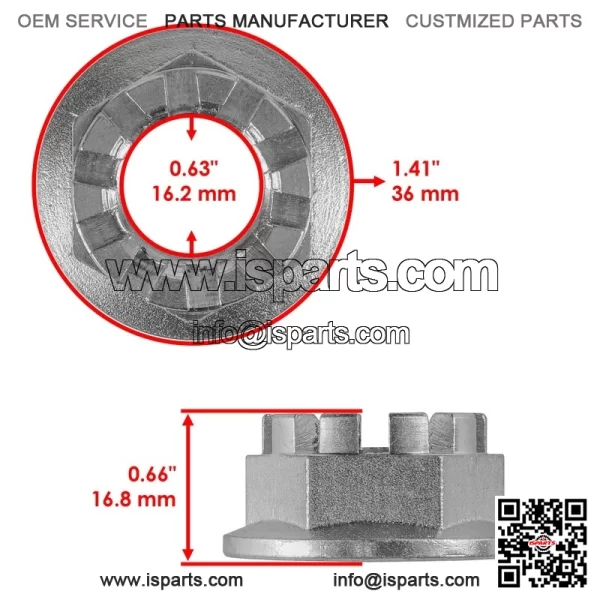 Rear Axle Castle Nut & Pin for Honda TRX450R 2005-2009 - Image 2