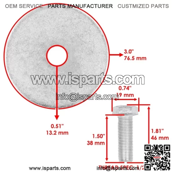 44506BH 44040BH Deck Spindle Blade Bolts & Washers For Bush Hog ES1744 ES2052 - Image 2