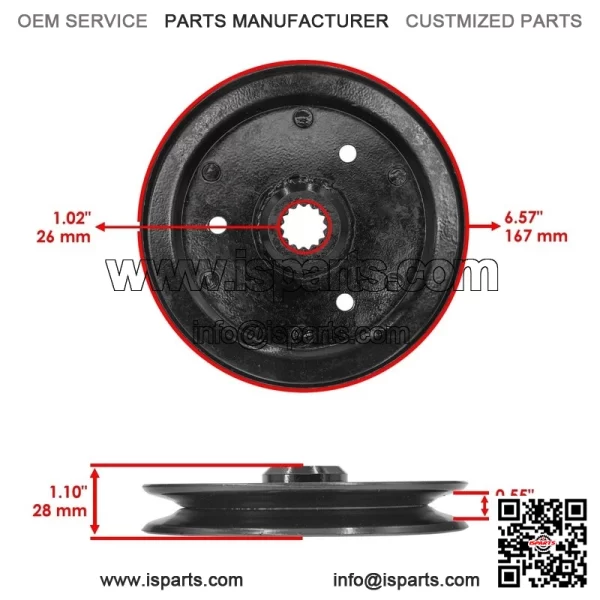 116-0675 1160675 52" Deck Spindle Pulley for Exmark Lazer Z E-Series Zero-Turn - Image 2