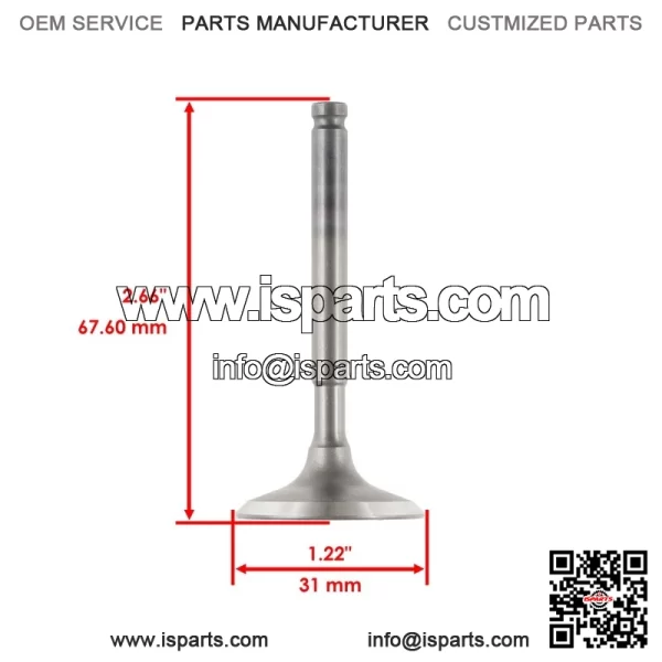 Cylinder Head Intake & Exhaust Valve Kit for Kawasaki Mule 2510 KAF620A 1994-98 - Image 4
