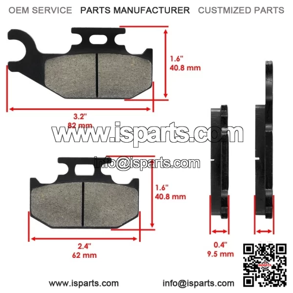 Front Rear Brake Pads for Can-am Commander Max 1000 XT LTD 2014-2018 Left Right - Image 2
