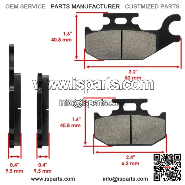 Front Rear Brake Pads for Can-am Commander Max 1000 XT LTD 2014-2018 Left Right - Image 3