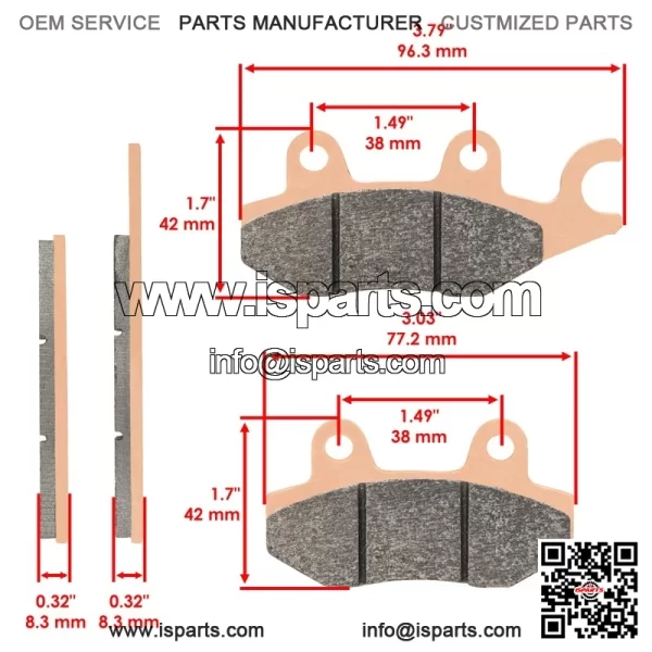 Front & Rear Sintered Brake Pads For Kawasaki KAF820 Mule PRO FX FXR FXT 16-2023 - Image 2