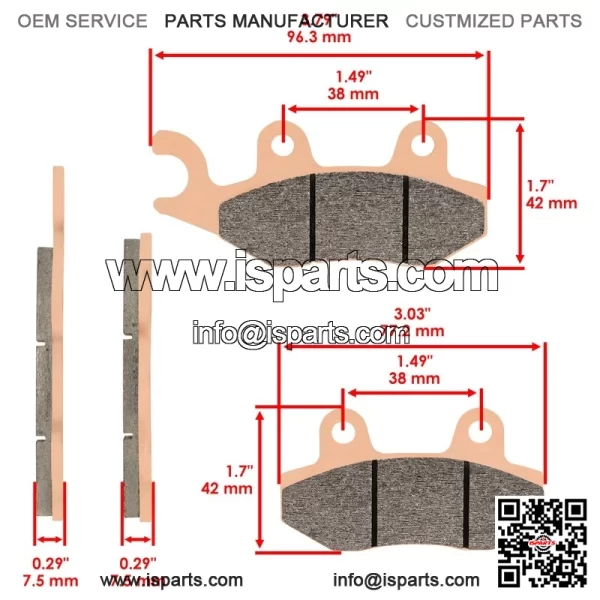 Front & Rear Sintered Brake Pads For Kawasaki KAF820 Mule PRO FX FXR FXT 16-2023 - Image 3