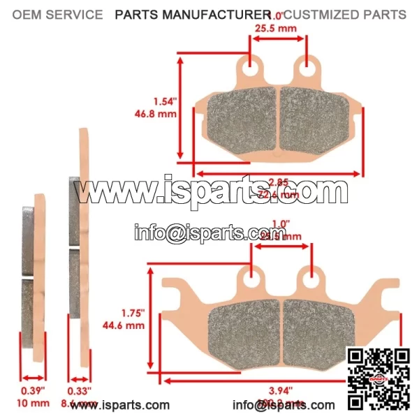 Front & Rear Sintered Brake Pads For Kawasaki KAF820 Mule PRO FX FXR FXT 16-2023 - Image 4