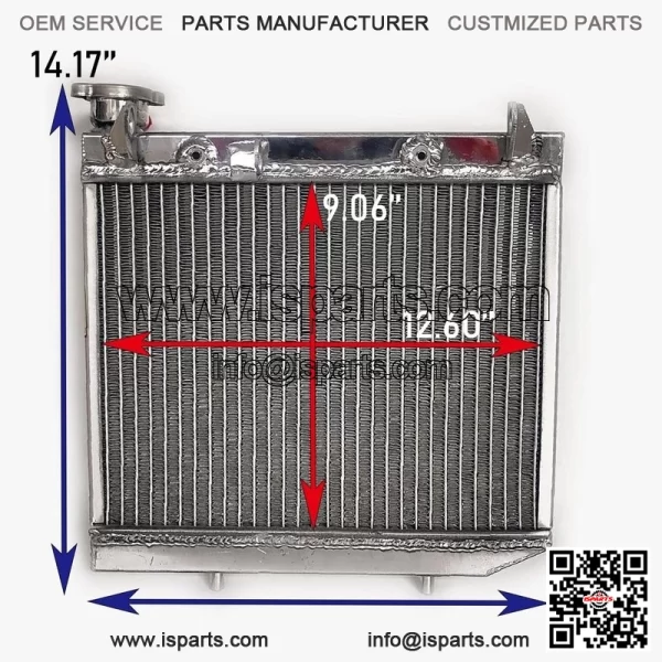 ATV Radiator for 2004-2009 Honda TRX450R TRX450ER 2005 2006 07 Polished Aluminum - Image 2
