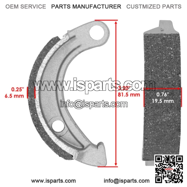 Front Brake Shoes For Yamaha Raptor 90 YFM90 16-2023 / Grizzly 90 YFM90 2019-25 - Image 2
