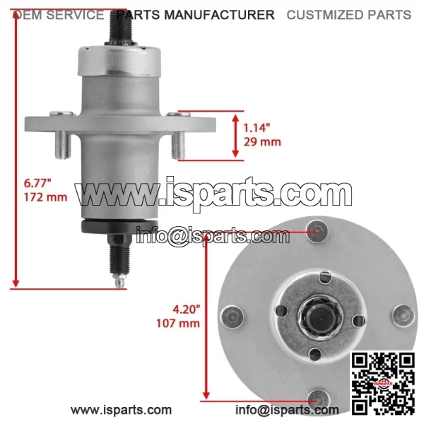 AM137483 M155979 48" Deck Spindle & Pulleys For John Deere Z245 Z255 Z355E - Image 2