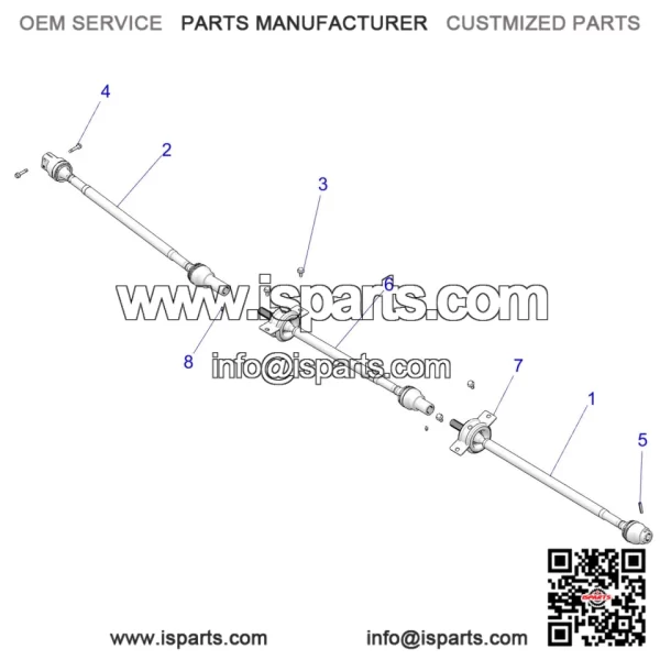 Polaris Off Road Prop Shaft Assembly, Mid, OEM Part 1333963, Qty 1 - Image 2