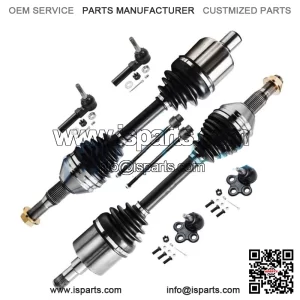 Front CV Axle Shaft + Lower Ball Joint + Tie Rod Ends for Regal Impala Intrigue
