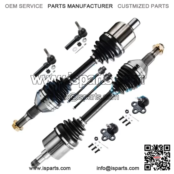 Front CV Axle Shaft + Lower Ball Joint + Tie Rod Ends for Regal Impala Intrigue